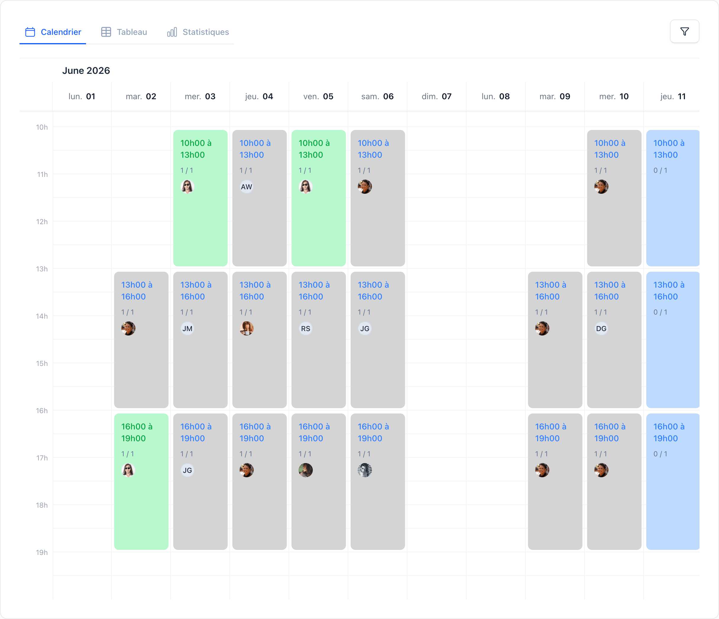Planigram calendar preview